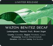 Wilton Benitez Decaf (Red Bourbon) - Colombia